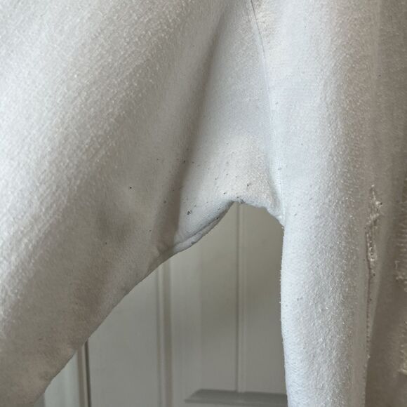 Hanes Her Way Vintage Christmas Village Crochet Cut Out White Sweatshirt Women L - Picture 5 of 9